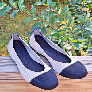 Rothys The Square Tuxedo Ballet Flats (Womens 11.5R/12L READ) Cap Toe Slip On